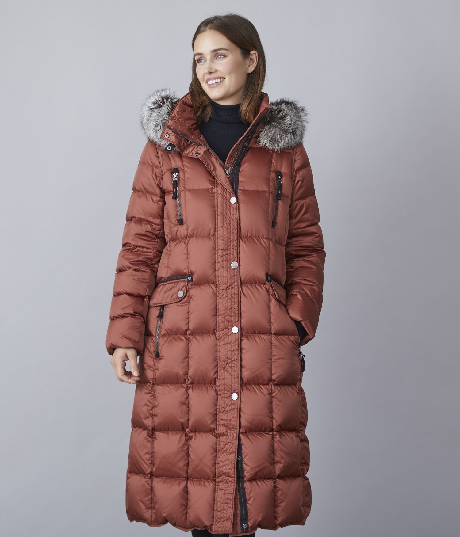 Junge lang dame vinterjakke Celine Kv. 65 66-Brick